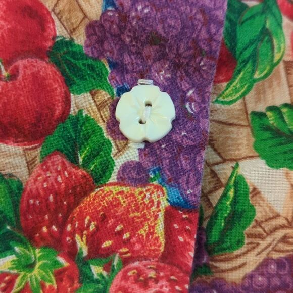 Vintage‎ Sostanza 80s all over fruit print dress size large - Picture 3 of 7